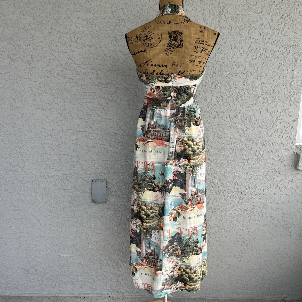 Italian Scenic Print Halter Sundress - Picture 6 of 12